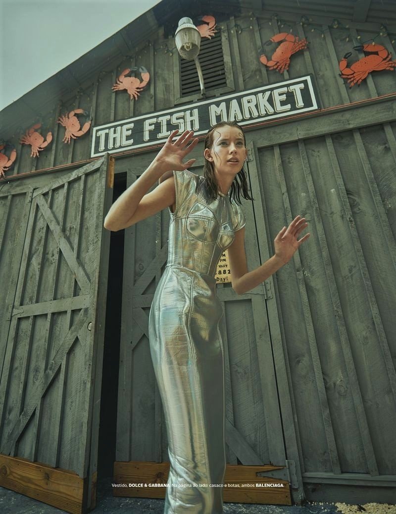 Kerrigan Clark Poses in a Fishy Eco Story for Vogue Portugal